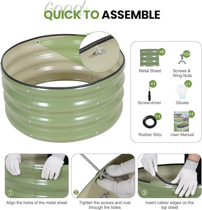 G GOOD GAIN Round Raised Garden Bed - Image 7