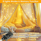 2Pack Each 66Ft 200 LED Fairy Lights Plug in, Waterproof String Lights Outdoor - Image 3