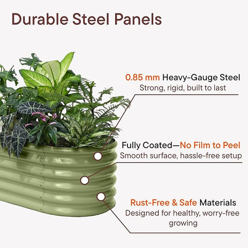 2-Pack Galvanized Raised Garden Bed 8x4x1.5 | 10x2x1.5 ft, Modular Raised - Image 2