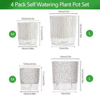 4 Pack Self Watering Pots for Indoor Plants, 4/5.5 Inch Lightweight Planters - Image 2