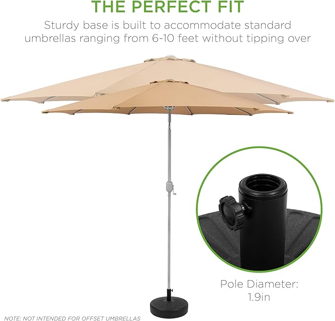 Best Choice Products Fillable Umbrella Base Stand Round Sunburst Plastic Patio - Image 4