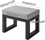 IBUYKE 16 Inch Small Foot Stool Ottoman, Rectangle Linen Foot Rest - Image 3