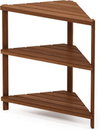 Furinno FG18445 Tioman Hardwood Patio Furniture Corner Shelf in Teak Oil - Image 5