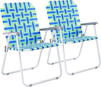 VINGLI Oversize Patio Lawn Webbed Folding Chairs Set of 2, Outdoor Beach Chair by VINGLI