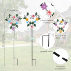 Metal Flowers Decorative Garden Stakes, 22.1 ''H Heart Shape Metal Flowers - Image 3