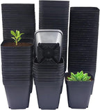 Square Nursery Pots 3" 120Pcs Deep Succulent Plastic Pots Small Flower Planter by RooTrimmer