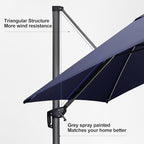 PURPLE LEAF 10 Feet Patio Umbrella Solar Powered LED Square Outdoor Cantilever - Image 8