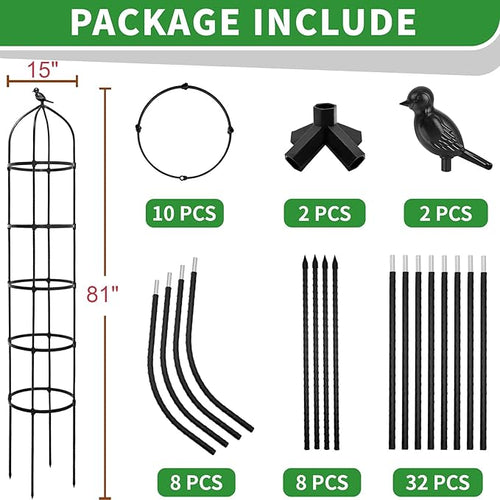 2-Pack 6.7FT Garden Obelisk Trellis - Image 2