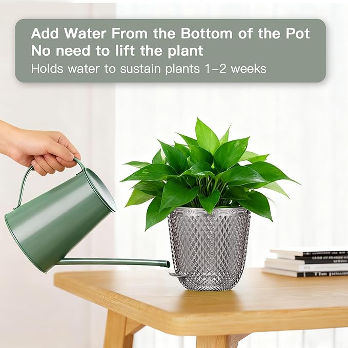 QCQHDU Self Watering Hanging Pots, 2 Pack 5.7 Inch Hanging Planters - Image 4