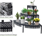 aboxoo 3 Tier Plant Stand Flower Pot Rack, Metal Stair-Step Style Corner Shelf - Image 6