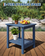 GarveeLife Adirondack Outdoor Side Table 18 x 15 in, HDPE 2-Tier Patio Side - Image 4