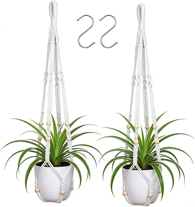 YIBOT Macrame Plant Hanger Indoor Outdoor, Heavy 20lb Planters, Extra Long by YIBOT