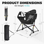 Ainfox Hammock Camping Chair, Foldable Portable Rocking Chairs - Image 3