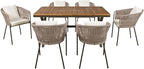 Merax 7 Pieces Patio Dining Table and Chairs, All-Weather Outdoor Furniture Set - Image 6