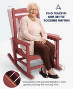 KINGYES Outdoor Rocking Chair, Weather Resistant Patio Rocking Chairs High Back - Image 4