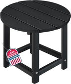 LZRS Round Adirondack Patio Side Table End Table, Outdoor Side Tables by LZRSPET
