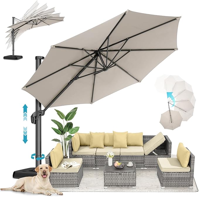 HOTEEL10x10ft Patio Umbrella Cantilever Umbrellas - Image 10