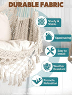 Chihee Hammock Chair Super Large Soft-Spun Cotton Rope Weaving Hanging Chair - Image 2