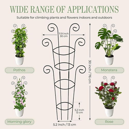 4 Pack 30 Inch Tall Metal Plant Trellis - Image 2
