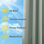 NICETOWN Outdoor Curtains for Patio W100 x L95 inch 2 Pieces, Sun Blocking - Image 6