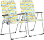 VINGLI Aluminum Patio Lawn Chairs Folding Set of 2 by VINGLI