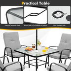 Tangkula 35" Patio Dining Table - Image 5