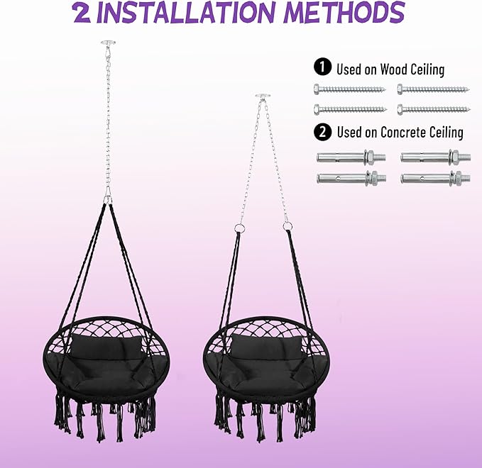 Macrame Hammock Hanging Swinging Chair - Image 6
