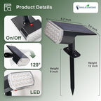 DINGLILIGHTING Solar Lights Outdoor Waterproof: IP65 Led Spot Light Decorations - Image 7
