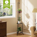 Plant Stand with Hooks Indoor Outdoor Corner Tall Plant Stand Heavy-Duty Metal - Image 5
