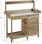Yaheetech Outdoor Potting Bench Table, Garden Work Bench w/Metal Tabletop Work - Image 3