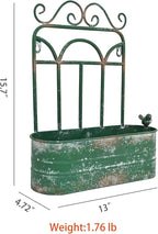 Rustic Metal Wall Planter Vintage Wall Mounted Flower Pot Distressed Wall - Image 2