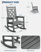 GarveeLife Outdoor Rocking Chair Set of 4, HDPE Weather Resistant Patio Rocking - Image 2