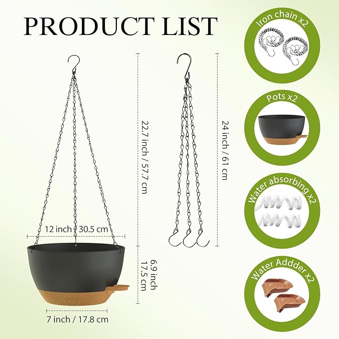 12 Inch Hanging Baskets 2 PC - Image 2