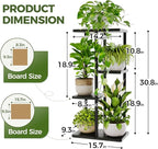Bamworld Corner Plant Stand Indoor, 4 Tier Metal Plant Shelf - Image 6