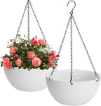 13 inch Hanging Planters for Indoor Plants, 2 Pack Planters for Outdoor Plants by HIGSEEU