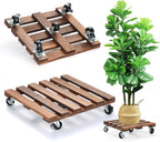 2 Pack Plant Stand with Wheels, Flower Pot by PRAQECZ