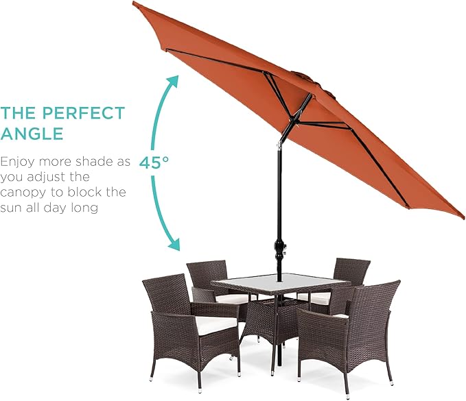 Best Choice Products 10ft Outdoor Table Compatible Steel Polyester Market Patio - Image 2