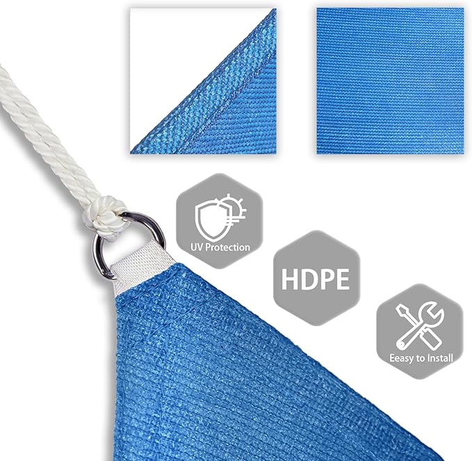 Patio Paradise 10' x 10' x 10' Sun Shade Sail Triangle Canopy Shade Cloth - Image 3