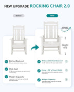 SERWALL Oversized Outdoor Rocking Chair Set of 4, HDPE Outdoor Rocking Chair - Image 4