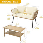 DWVO 2-Piece Patio Set, Wicker Loveseat - Image 3