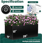 Galvanized Steel Metal Planter 25" L x 11" W x 13" H Rectangular Indoor Black - Image 3