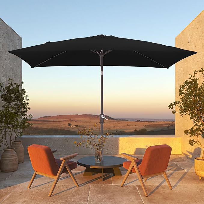 JEAREY 6.5x10 ft Rectangular Patio Umbrellas Rectangle Outdoor Umbrella - Image 2