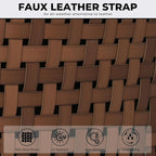 Grand patio 2-Piece Outdoor Dining Chair Set, 2 Leather-Look Wicker 360-Degree - Image 4