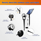 APONUO Solar Spot Lights Outdoor 2-in-1 Solar Landscape Lighting Dusk to Dawn - Image 7