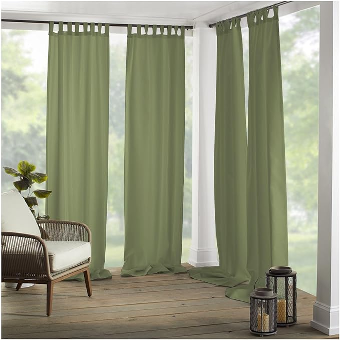 Elrene Home Fashions Matine Weatherproof Tab-Top Indoor/Outdoor Solid Color by ElreneHomeFashions
