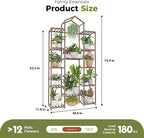 Bamworld 74.4" Tall Plant Stand Indoor Outdoor Wood Plant Shelf Hanging Plant - Image 3
