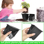 Anyumocz 100Pcs Square Plant Nursery Pots, 3.5 Inch Plastic Pots - Image 4