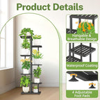 iDavosic.ly Plant Stand with Grow Light Indoor Outdoor, 6-Tier Tall Metal - Image 2