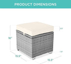 Best Choice Products Set of 2 Wicker Ottomans, Additional Seating, Side Table - Image 2