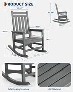 GarveeLife Poly Lumber Rocking Chair Outdoor Set of 4 - Image 2